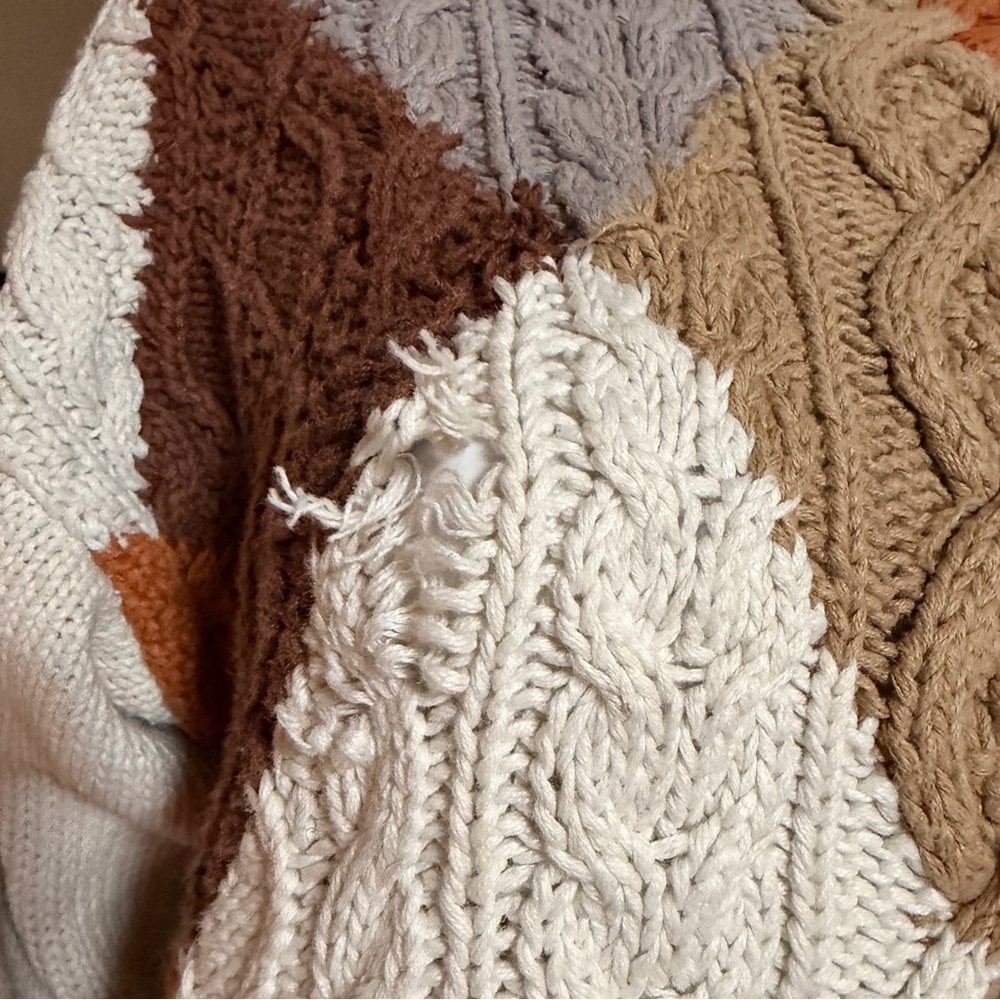 Vintage Western Connection Patchwork Cable Knit S… - image 6